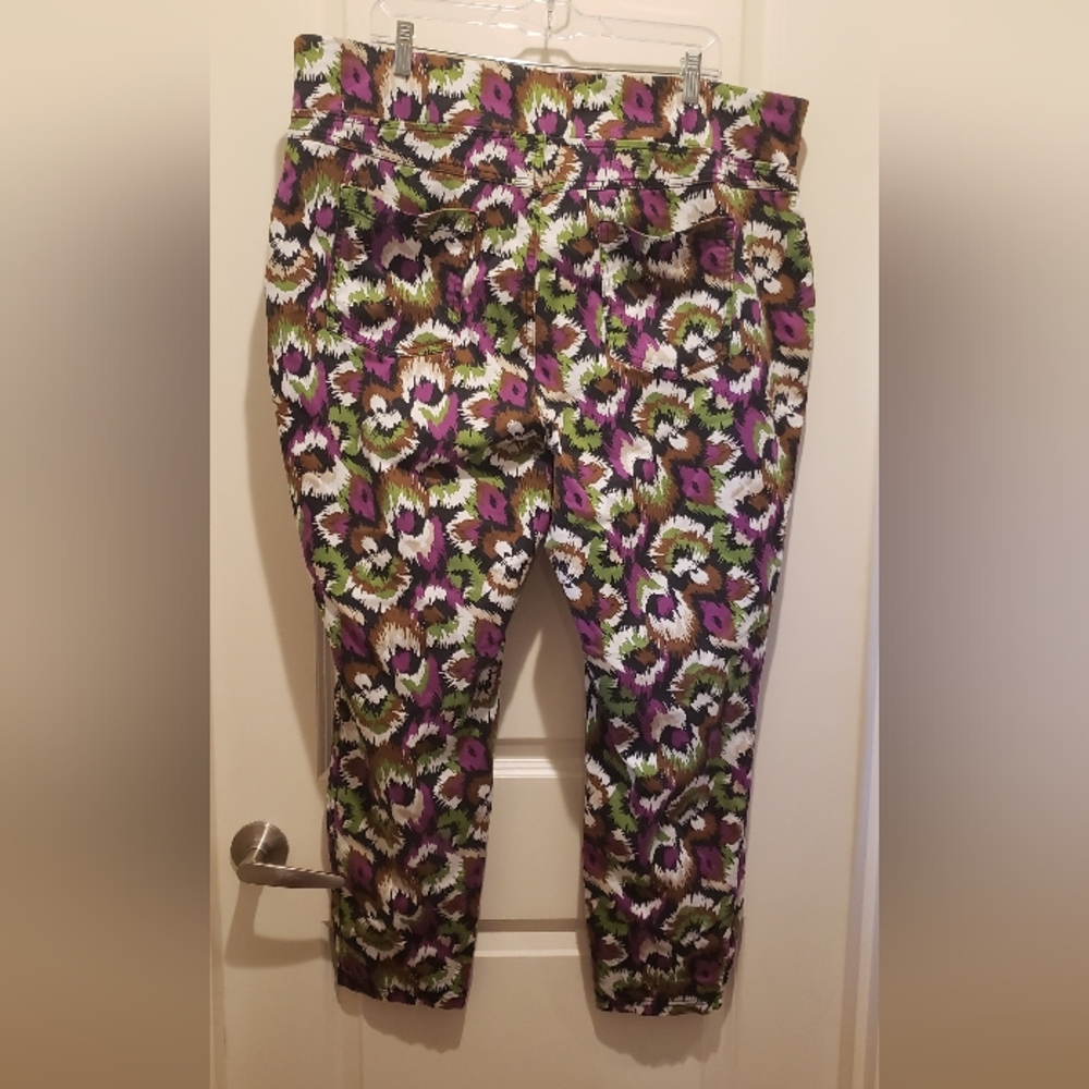 Terra & Sky Womens Bold Multicolor Patterned Pants